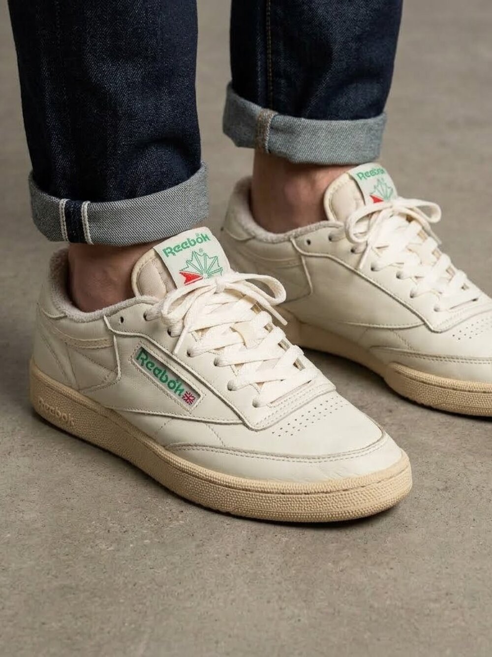 Reebok Club C 85 Vintage Chalk Glen Green Leather Shoes Men's Size 9.5